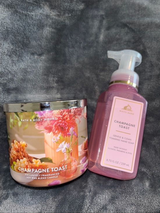 Bath & Body Works Other - Bath & Body Works Pink Champagne Toast Foaming Hand Soap & Candle Set
